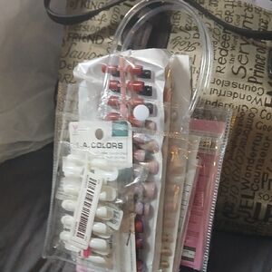 Clear PVC Tote with Assorted Press-On Nails